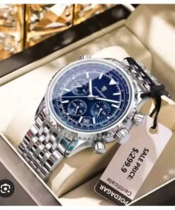 ⌚ MONTRE HOMME CHRONOGRAPHE PREMIUM — SILVER BLUE EDITION