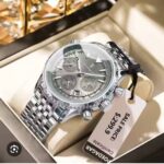 ⌚ MONTRE HOMME CHRONOGRAPHE SILVER — ÉDITION LUXE PREMIUM