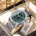 ⌚ MONTRE HOMME CHRONOGRAPHE GREEN SILVER — ÉDITION PREMIUM LUXE