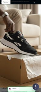 👟 REEBOK HOMME SPORT — ÉDITION BLACK WHITE PREMIUM