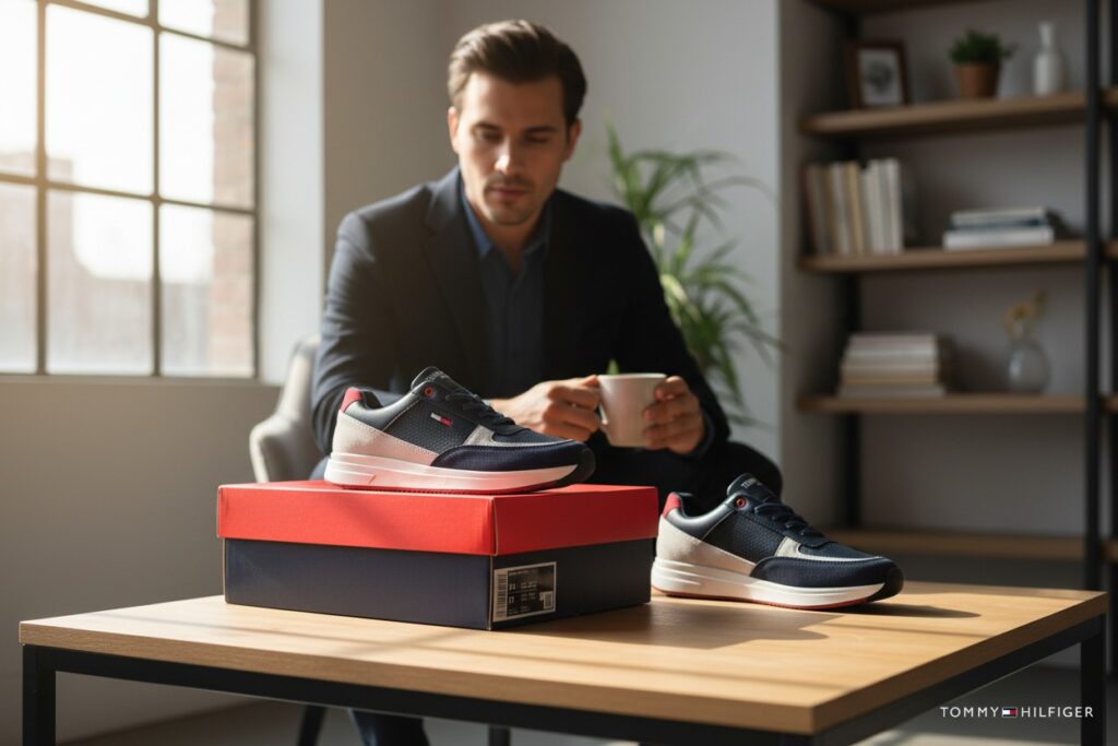 👟 BASKETS HOMME PREMIUM BLEU MARINE SPORT CHIC