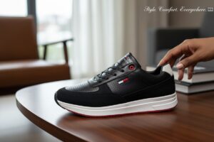 👟 BASKETS HOMME PREMIUM NOIR CLASSIC SPORT