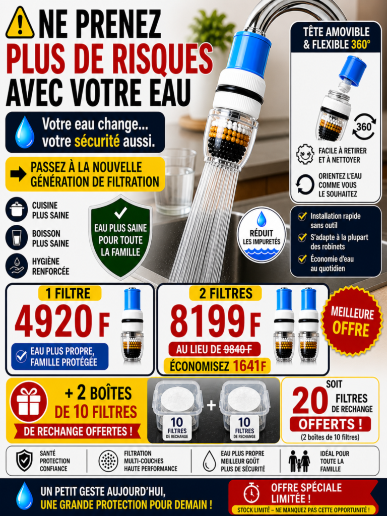 Offre Promo – 2 Filtres à eau robinet + Bonus | Nouvelle génération