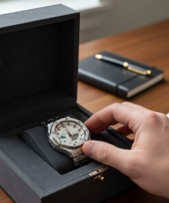 ⌚ MONTRE HOMME CHRONOGRAPHE PREMIUM – ÉDITION ARGENT LUXE