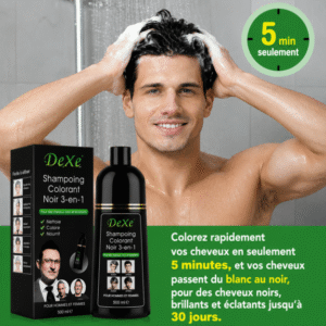 Shampoing Colorant Dexe Herbal Hair Dye Shampoo 3-en-1 500 ml – Coloration Instantanée, Soin et Brillance des Cheveux