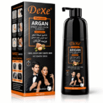 Shampoing Colorant Dexe Argan Noir Naturel 420 ml – Couvre les Cheveux Blancs en 5 Minutes