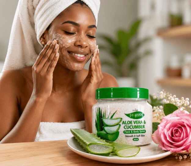 Gommage Visage & Corps Aloe Vera & Concombre PrakritiFix – 300 ml