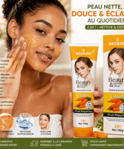 BECKON Beauty Natural Skin Cleansing Scrub Gel Carotte – 2 en 1 – 100 g