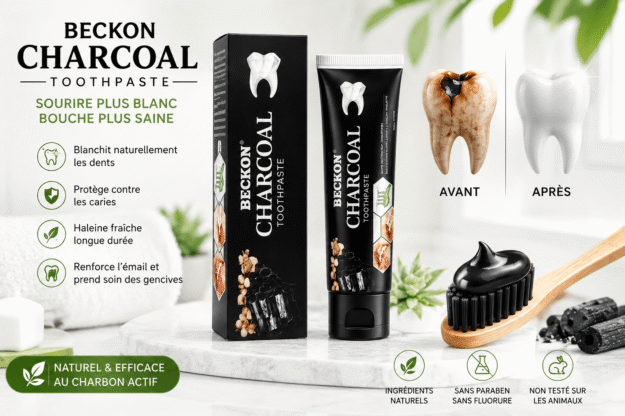 BECKON Charcoal Toothpaste – Dentifrice au charbon actif
