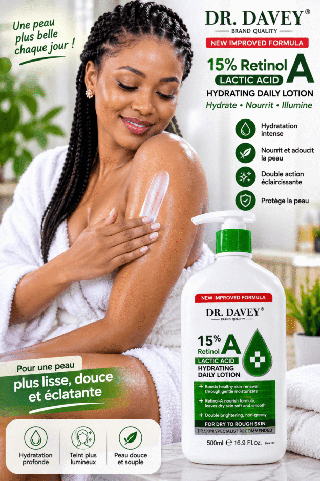 DR. DAVEY 15% Retinol A + Lactic Acid Hydrating Daily Lotion – 500 ml